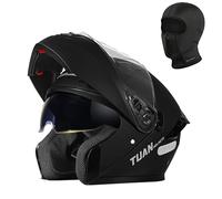 Frcychri Casco Integrale Modulare Flip-Up Moto - con Doppia Visiera Girevole Anti Nebbia E Ventilazione Efficiente - Omologato ECE R22.06 - Leggero per Uomini E Donne - Scooter & Moped B,X-Large