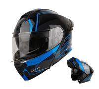Frcychri Casco Integrale Modulare Moto Homologué ECE, Casque À Rabat pour Adultes avec Double Visière Anti-Buée, Hommes Femmes Scooter VTT Anti-Collision Moto Électrique B,X-Large