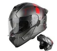 Frcychri Casco Integrale Modulare Moto Homologué ECE, Casque À Rabat pour Adultes avec Double Visière Anti-Buée, Hommes Femmes Scooter VTT Anti-Collision Moto Électrique F,Medium