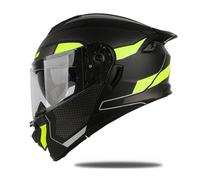 Frcychri Casco Integrale Modulare Moto Homologué ECE, Casque À Rabat pour Adultes avec Double Visière Anti-Buée, Hommes Femmes Scooter VTT Anti-Collision Moto Électrique D,X-Large