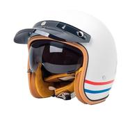 Frcychri Casco Jet Vintage 3/4 Aperto con Visiera, Omologato ECE/DOT, Stile Tedesco, Casco Moto per Adulti Uomo Donna, Scooter Ciclomotore Cruiser V,2X-Large