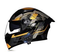 Frcychri Casco Modulare da Moto Bluetooth, Omologato DOT/ECE Prese d'Aria E Visiera AntiGraffio, Casco Modulare da Moto Bluetooth, Casco da Moto Uomo/Donna H,2X-Large