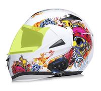 Frcychri Casco Modulare da Moto con Bluetooth, Casco da Moto con Apertura Frontale, Casco Integrale da Moto Conforme alle Norme ECE, Adatto per Uomini E Donne Adulti F,X-Large (61-62)