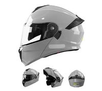 Frcychri Casco Modulare da Moto, Dotato di Visiera Parasole A Doppio Strato Resistente Ai Graffi, Conforme alla Certificazione ECE, Casco da Moto Leggero Unisex per Adulti A,Medium