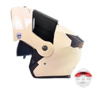 Frcychri Casco Modulare Integrale con Luce Posteriore LED - Omologato ECE, con Doppia Visiera Girevole Anti-Appannamento, Unisex Scooter MTB Moto Elettrica Bici Urbana J,Medium