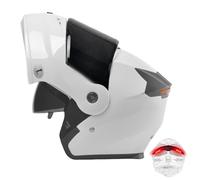 Frcychri Casco Modulare Integrale con Luce Posteriore LED - Omologato ECE, con Doppia Visiera Girevole Anti-Appannamento, Unisex Scooter MTB Moto Elettrica Bici Urbana H,Medium