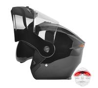 Frcychri Casco Modulare Integrale con Luce Posteriore LED - Omologato ECE, con Doppia Visiera Girevole Anti-Appannamento, Unisex Scooter MTB Moto Elettrica Bici Urbana A,X-Large