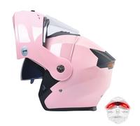 Frcychri Casco Modulare Integrale con Luce Posteriore LED - Omologato ECE, con Doppia Visiera Girevole Anti-Appannamento, Unisex Scooter MTB Moto Elettrica Bici Urbana D,Large