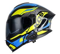 Frcychri Casco Modulare Moto con Bluetooth, Casco Integrale Moto Conforme alle Norme ECE, con Visiera Parasole, Casco da Moto con Apertura Frontale, Casco Moto Leggero Unisex Adulti A,X-Large