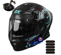 Frcychri Casco Moto Bluetooth Modulare Integrale - con Doppia Visiera Girevole Anti-Nebbia E Fodera Rimovibile - Omologato ECE R22-06, Leggero, per Uomo Donna Scooter E Motocross E,X-Large