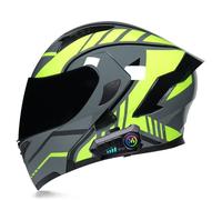 Frcychri Casco Moto Modulare Bluetooth, Casco Apribile da Moto A Doppia Visiera Integrale Omologato DOT/ECE Casco Protettivo, Adatto per Scooter, Cruiser E Guida su Strada K,Medium