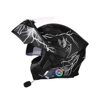 Frcychri Casco Moto Modulare Bluetooth, Omologato DOT ECE 22.06, Casco Anticollisione con Visiera Antiappannamento per Uomo Donna Scooter MTB Motocross N,X-Large