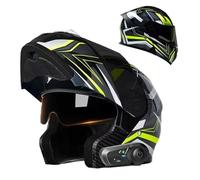 Frcychri Casco Moto Modulare Integrale Flip-Up Bluetooth - Omologato ECE, con Doppia Visiera Girevole Anti-Appannamento, Fodera Rimovibile, Unisex Scooter MTB Moto Elettrica Bici Urbana N,2X-Large