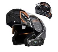 Frcychri Casco Moto Modulare Integrale Flip-Up Bluetooth - Omologato ECE, con Doppia Visiera Girevole Anti-Appannamento, Fodera Rimovibile, Unisex Scooter MTB Moto Elettrica Bici Urbana O,2X-Large