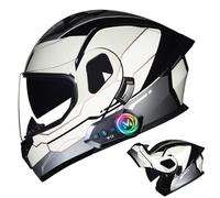 Frcychri Casco Moto Modulare Integrale Flip-Up Bluetooth - Omologato ECE, con Doppia Visiera Girevole Anti-Appannamento, Fodera Rimovibile, Unisex Scooter MTB Moto Elettrica Bici Urbana J,2X-Large