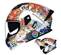 Frcychri Casco Moto Modulare Integrale Flip-Up Bluetooth - Omologato ECE, con Doppia Visiera Girevole Anti-Appannamento, Fodera Rimovibile, Unisex Scooter MTB Moto Elettrica Bici Urbana H,2X-Large