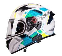 Frcychri Casco Moto Modulare Integrato, Casco da Moto A Doppia Visiera Integrale Omologato DOT/ECE, Casco Integrale Apribile con Microfono, per Uomo Donna Scooter Adulto L,X-Large