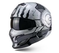 Frcychri Casco Moto Modulare Integrato, Casco Integrale Maschera Rimovibile, Doppia Visiera, per Adulti Uomini Donne Street Racing Ciclomotore, Approvato DOT/ECE C,2X-Large