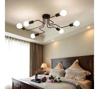 Frcychri Lampada da soffitto Industriale Sputnik, Moderna Lampada a Sospensione in Metallo Nero a 4 luci, 6 luci, 8 luci, per Sala da Pranzo, Letto, Cucina, Soggiorno (Senza Lampadina) 6