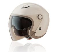 Frcychri Vintage Casco Moto Aperto 3/4, Casco da Moto Jet Unisex, Omologato ECE Scooter Casco Scooter Casco Jet Uomo Donna con Doppia Visiera B,Medium