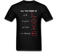 FRDE265wdx all You Need is Love Math Science Problem Black T Shirt Black 3XL