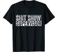 FRDE265wdx Zein Cool S.h.i.t Show Supervisor Hilarious Vintage for Adults T-Shirt Black XXL