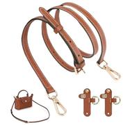 Frdelma Tracolla per Longchamp Borsa Donna, tracolla per Longchamp Brown Mini Bag Straps con 2 pezzi tracolla adattatore sostituzione cinturino in pelle (1.2CM)
