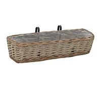 Frdhee Aiuole Da Esterno, Orto Rialzate, Fioriere da Balcone 2 pz in Vimini con Rivestimento in PE 60 cm Per Portico Patio Balcone Privato