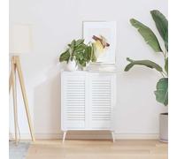 Frdhee Ante per armadio da cucina, design a lamelle 2 pezzi, bianco, 61,5 x 29,5 cm, per guardaroba, cucina o soggiorno