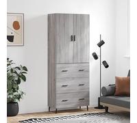 Frdhee Armadietto angolare da cucina, piccolo, grigio 69,5 x 34 x 180 cm, in materiale di legno, per sala da pranzo e ufficio