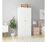 Frdhee Armadio Compatto, Armadio Bianco 80x52x180 cm in Legno Multistrato Guardaroba Porta Abiti per Camera Da Letto E Spogliatoio Soggiorno