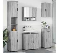 Frdhee Armadio da bagno per lavatrice, set di mobili da bagno con porta, 5 pezzi, grigio, 61 x 35 x 64 cm, mobile angolare per casa, hotel, locanda