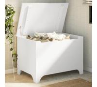 Frdhee Cassa Portaoggetti, Baule Cassapanche Multibox, Contenitore con Coperchio RANA Bianco 80x49x54 cm Massello Pino Per Soggiorno Angolo Relax Cucina Terrazza Interna Ottimizzazione Dello Spazio