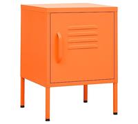 Frdhee Comodino, comodino, comodino, 2 pezzi, arancione, 35 x 35 x 51 cm, in acciaio, per camera da letto, soggiorno, corridoio, accanto al divano