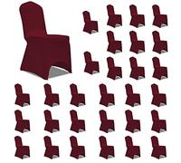 Frdhee Coprisedia per sedia, 30 pezzi, colore bordeaux, per matrimoni, feste, hotel, ristoranti, facili da pulire