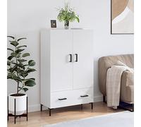 Frdhee Credenza per corridoio, Highboard, bianco lucido, 69,5 x 31 x 115 cm, materiale in legno, per soggiorno, sala da pranzo, cucina
