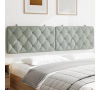 Frdhee Cuscino da parete per letto e schienale, colore grigio chiaro, 200 cm, in velluto, per letto domestico, facile da montare
