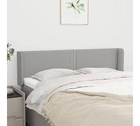 Frdhee Cuscino Per Letto Testiera, Testiera con Orecchie Grigio Chiaro 147x16x78/88 cm Tessuto per Letto Capitale Accessori Camera da Letto Camera da Letto Testiera