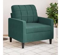 Frdhee Divano Piccolo Loveseat Poltrona Letto Poltrone Verde Scuro 60 cm Velluto Per Appartamenti Camera da Letto Piccolo Spazio Facile Montaggio