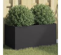 Frdhee Fioriera per Balcone E Terrazza Aiuola Da Giardino, Fioriera Nera 52x48x75 cm in Acciaio