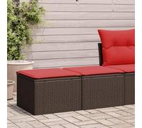 Frdhee Gartenlounge - Set di mobili da giardino, 2 pezzi, con cuscino, marrone, in polyrattan, in acacacia, per cortili, terrazze, balconi, bordi della piscina