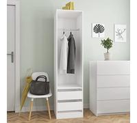 Frdhee Guardaroba Autoporante, Armadio con Cassetti Bianco 50x50x200 cm in Legno Multistrato Armadio Salvaspazio per Camera Da Letto E Spogliatoio Soggiorno