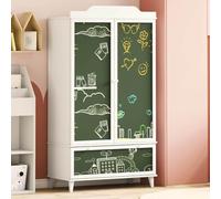 Frdhee Guardaroba Moderno, Armadio con Lavagna con cassetto Bianco Legno multistrato Armadio Salvaspazio per Camera Da Letto E Spogliatoio Soggiorno