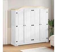 Frdhee Guardaroba Salvaspazio, Armadio Corona Bianco 194x52x186 cm in Legno Massello di Pino Armadio Moderno per Camera Da Letto E Spogliatoio Soggiorno