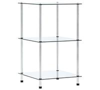 Frdhee Libreria multiuso, scaffale con 3 ripiani, trasparente, 40 x 40 x 67 cm, in vetro temperato, per soggiorno, camera da letto, ufficio, cameretta dei bambini
