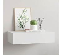 Frdhee Mensola da appendere, piccola mensola da parete con cassetto, bianco, 40 x 23,5 x 10 cm, in MDF, da appendere per cornici, articoli decorativi, barattoli per spezie