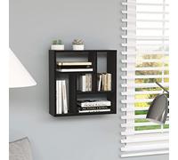 Frdhee Mensola decorativa per pareti, mensola sospesa, colore nero, 45,1 x 16 x 45,1 cm, materiale in legno, per cornici, articoli decorativi, barattoli per spezie, versatile