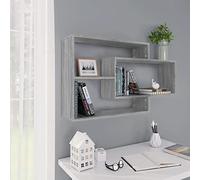 Frdhee Mensola sospesa da parete, grigio, 104 x 20 x 58,5 cm, materiale in legno per libri e foto, decorazione per la casa