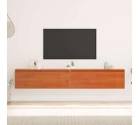 Frdhee Mensole sospese da parete con ripiano, 2 pezzi, marrone cera, 100 x 30 x 35 cm, per camera da letto, soggiorno, facile da installare