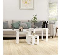 Frdhee Mini tavolo per consolle, 3 pezzi, in legno bianco, per soggiorno, camera da letto